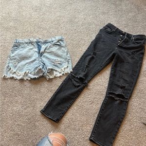 Jean shorts forever 21 skinny high waisted gray blue 26